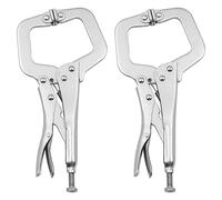ZONADAH 2 Pack 9-Inch C-Type Locking Pliers Adjustable Welding Clamp Tools, Alloy Steel Rust-Resistant Grip Pliers with Tail Screw for Workshop, Garage, Metalwork, Carpentry, DIY Projects