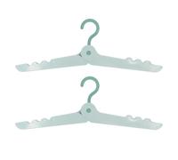 ZONADAH 2 PCS Portable Folding Hangers Plastic Clothes Coat Hangers Racks Travel Folding Hangers for Camping Outdoor Activities Space Saving Green