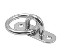 ZONADAH 304 Stainless Steel Round Pad Eye Plate with U-Shaped Hook and Ring, Marine Anchor Mount for Boat, Sail Shade, Yoga Swing, Hammock, Gym Suspension, Wall Ceiling Mounting Hook