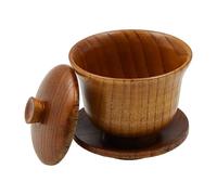 ZONADAH Chinese Tea Cup Wooden Tea Bowl Chinese Tea Set Kung Fu Tea Tumbler with Lids Coffee Mug Vintage Wine Mug for Drinking Tea Coffee Wine Beer