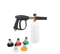 ZONADAH Foam Cannon 3/8" Quick Connector Gun Kit 1L Snow Foam Lance Foam Blaster High Pressure Car Washer Gun Adjustable Jet Wash Quick Release, 3000 PSI, with 5 Nozzle Tips