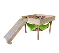 ZONADAH Guinea Pigs Hammock with Platform 29x22.5cm Natural Wood Hamster Climbing Platform Guinea Pigs Wood Hideout Small Pet Bed for Piggies Chinchilla Rat Hamster Bunny