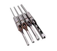 ZONADAH HSS Mortising Chisel Set, 4 Pieces Set Woodworking Square Drill Bits Wood Hole Saw with Twist Drill 6.35mm, 7.94mm, 9.5mm, 12.7mm (1/4", 5/16", 3/8", 1/2")