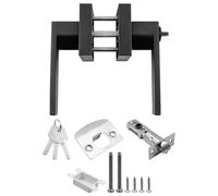 ZONADAH Matte Black Lever Door Handle Lock with Keys 60/70mm Adjustable Latch Privacy Interior Entry Door Lockset Security Knob Lock for Bedroom Bathroom Entrance Access