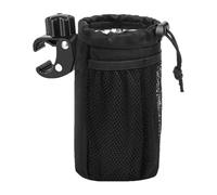 ZONADAH Motorcycle Cup Holder with Clamp Bicycle Handle Cup Holder Bike Water Bottle Holder Mesh Bag Bicycle Accessories for ATV Scooter Wheelchair Camper Black 9.9x9.9x17.5cm