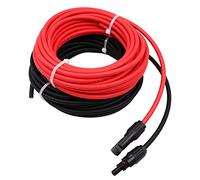 ZONADAH Pair of 9.15m 6mm2 10AWG Single Core Extension Cables with Connectors for Solar Panels and Solar Systems 9.15 meters (30 feet) Cable with Plug