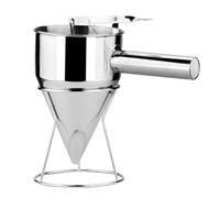 ZONADAH Pancake Batter Dispenser 40oz 1200ml Stainless Steel Piston Funnel for Griddle with Stand Cake Dispenser with Nozzles Waffle Batter Dispenser for Dessert Cupcake
