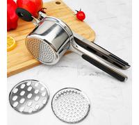 ZONADAH Potato Ricer,Potato mashers,Large 15oz Heavy Duty Stainless Steel for Fluffy Mashed Potatoes,Fixed Ricer Disc Potato Press Without Messy,with Silicone Handle