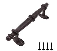 ZONADAH Retro 23.3cm Cast Iron Door Handle Heavy Duty Vintage Style Barn Door Wooden Door Pull Handle Passage Home Hallway Closet Garden Gate Shed Cabinet Door Grab Handle Indoor or Outdoor Black