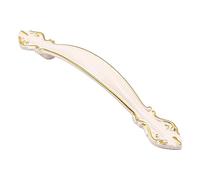 ZONADAH Set of 4 Cabinet Handles, Hole Distance 96mm,Total 144mm, White Cabinet Pull Handles, Furniture Drawer Cabinet Copper Cup Drawer Handles for Cupboard Wardrobe Dressers