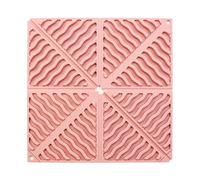ZONADAH Silicone Placemat Non-Slip Square Folding Table Mat Heat Resistant Dish Trivets Cup Coaster Home Pot Plate Mat Kitchen Accessories for Hot Dishes Pink