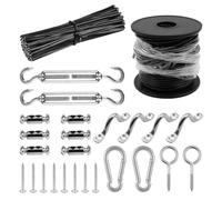 ZONADAH String Light Hanging Kit 25M String Lights Suspension Kit with Nylon Coated and 304 Stainless Steel Wire Rope Light Hanging Kit for Outdoors Garden Party Setup Mounting