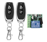 ZONADAH Wireless Remote Switch DC12V-24V 433Mhz 1 RF Relay Receivers with 1 Transmitters Self Locking RF Remote Switch for Lighting Automatic Doors Curtains Cars