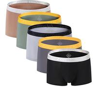 ZONBAILON Mens Underwear Boxer Briefs Pack Bamboo Viscose Trunk Underwear for Men with Pouch M L XL XXL 3XL, 5*multi(no Fly), M