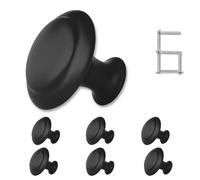 ZONBANG 6PCS Cabinet Dresser Drawer Knobs, Black Kitchen Cabinet Knobs, 1.2" Knobs for Cabinets and Drawers Dresser, Modern Draw Pulls and Knobs