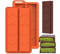 ZONBBEE Chocolate Bar Moulds 2 Pack 0.82inch Deep,Big Dubai Stuffed Pistachio Silicone Mould Kit for Making Diamond Shapes Filling Candy Granola Bar and Pastry Snacks