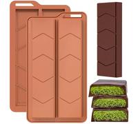 ZONBBEE Chocolate Bar Moulds Silicone Non Stick 2 Pack,0.82inch Deep Dubai Stuffed Bar Mould for Making Filling Chocolate Pistachio Candy Snacks Granola Bar