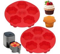 ZONBBEE Silicone Air Fryer Deep Muffin Tray for Oven Baking,2 Pieces Mini Cupcake Tray Ramekins Muffin Cup Cake Pan for Air Fryer Basket Liners Accessories Baking Muffin Cakes Pudding