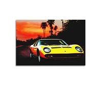 ZONDER Classic Supercar Poster for Lamborghini Miura Art Racing Car Sports CarPoster Decorative Painting Canvas Wall And Art Picture Print Modern Family Bedroom Decor 24x36inch(60x90cm)
