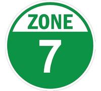 Zone 7, rounded green sign - Self adhesive sticker (50mm x 50mm)