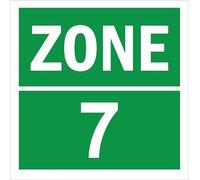 Zone 7, square green sign - 1mm flexible Plastic sign (200mm x 200mm)