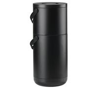 Zone Circular Rubbish Bin, Diameter 31.5 x 65.5 cm, 22 + 12 Litres, Black