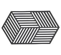 Zone Denmark Hexagonal Trivet Silicone Heat Resistant Practical Decorative Trivet Dish Mat Dishwasher Safe 24 x 14 cm Black
