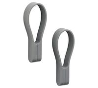 Zone Denmark Loop Towel Clips, Magnetic Towel Holders, Hand Towel & Tea Towel Clips, Towel Clamps for Kitchen & Bathroom, 9 cm, Set of 2, Grey