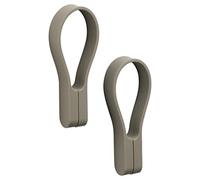 Zone Denmark Loop Towel Clips, Magnetic Towel Holders, Hand Towel & Tea Towel Clips, Towel Clamps for Kitchen & Bathroom, 9 cm, Set of 2, Taupe