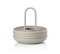 Zone Denmark Singles Eierbecher aus Silikon und Metall, Set mit 4 Pieces, Grau