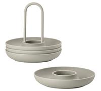Zone Denmark Singles Eierbecher aus Silikon und Metall, Set mit 4 Pieces, Grau