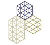 Zone Denmark Triangles Triangles Pot Coasters, Heat Resistant up to 250 °C, Silicone Coasters, Decorative Coasters for Pots and Pans, Dishwasher Safe, Pack of 2 16 x 14 cm & 1 Piece 24 x 14 cm