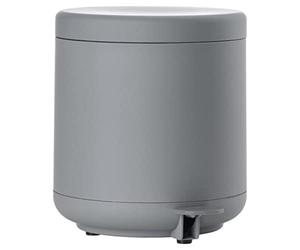 Zone Denmark Ume Bathroom Rubbish Bin, Cosmetic Bin, Pedal Bin with Lid for Bathroom, with Removable Inner Bucket and Soft Close, Diameter 19.5 cm, Height 22 cm, 4 Litres, Grey