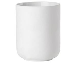 Zone Denmark Ume Stoneware/Ceramic Toothbrush Holder, Beautiful & Practical Bathroom Accessories, Diameter 8.3 cm, Height 10.3 cm, White