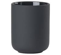 Zone Denmark Ume Toothbrush Tumbler, Ceramic Bathroom Cup, Toothbrush Holder for Toothpaste and Accessories, Modern Scandinavian Design, Ø 8.3 cm H 10.3 cm, Black