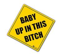 Zone Tech Baby Up in This Bitch Reflective Decal Funny Vinyl Decals Bumper Stickers