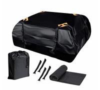 Zone Tech Car Roof Cargo Bag Water Resistant with a Protective Anti Slip Mat - 8 Reinforced Premium Quality Straps Rubberized Extra Cushioning Car Roof Pad, Travel, Touring, Road Trips for Car, SUV
