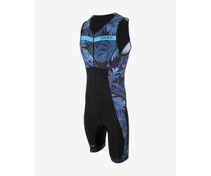 Zone3 Activate Plus Tropical Palm Sleeveless Trisuit Black Blue - S