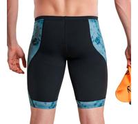 ZONE3 Men’s Swimming Jammers - Chlorine Resistant Training Swim Shorts Black/Teal