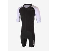 Zone3 Lava Long Distance Full Zip Short Sleeve Trisuit Black White - M