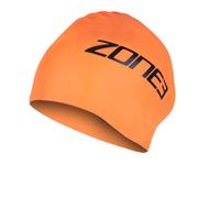 ZONE3 Long Hair Silicone Swim Cap in Hi Viz Orange