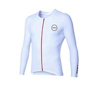 ZONE3 Men's Lava Aero 3/4 Sleeve Warmth Top, White/Red, S