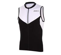 ZONE3 Men's Lava Long Distance Top Short Sleeve Black/White/Red