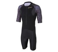 ZONE3 Men's Lava Short Sleeve Trisuit- One Piece Pro Tri Suit Made with AERO STRIPE From Italy (XS)