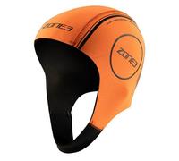 ZONE3 Orange Neoprene Swim Cap/Premium Triathlon Skull Cap With Velcro Strap For Men/Women Open Water Swimming