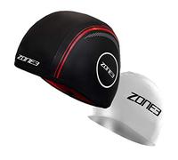 ZONE3 Neoprene Strapless Swim Cap (Black/Red, Medium)