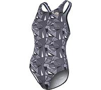 ZONE3 OWS Renew Classic Swim Costume Made From Recycled Bottles Designed For Open Water Swimming (Geo 1.0 Greyscale, 42)