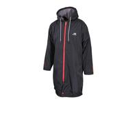 ZONE3 Polar Fleece Parka Robe Jacket (Black/Red, X-Large)