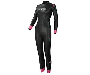 ZONE3 Womens Aigle Triathlon Wetsuit - Black Pink Turquoise - Easy Stretch -
