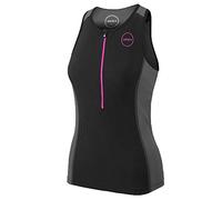 ZONE3 Women's Aquaflo Plus Top, Black/Grey/Neon Pink, XS